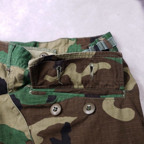Vintage 90s Mens Camo Cargo Pant US Army 31x29 Button Up Uniform Trouser Ripstop - Picture 7 of 16